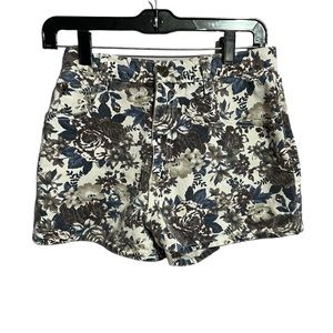BeBop Floral High Waist Denim Shorts